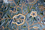 Crewel Ethnic Embroidered Velvet Fabric "Watlab" Teal, Multicolor #CV308