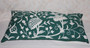 Cotton Crewel Cushion Cover Pillow Sham Lumbar Pillowcase "Tree of Life", White on Green #CW706