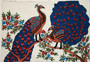 peacocks crewel wool tapestry rug