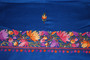 Crewel "Aari" Embroidered Wool Shawl Wrap Scarf Navy, Multicolor  #WS-139