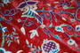 Velvet Ethnic "Aari" Embroidered Crewel Bedspread Duvet Set "Watlab" Red, Multicolor #FLR6328