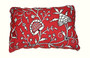 Crewel Pillows Embroidered Pillow Sham "Tree of Life", Black and White on Red #CW701