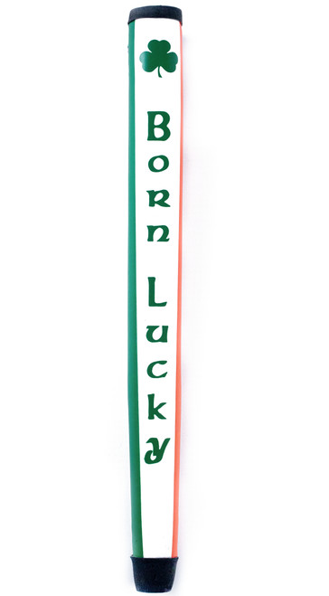 Front view of Irish “Born Lucky” Putter Grip