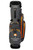Front view of grey and orange Category Fore Torrent 14 Hybrid Waterproof Golf Bag showing apparel pocket, side pocket, towel carabiner, and valuables pocket