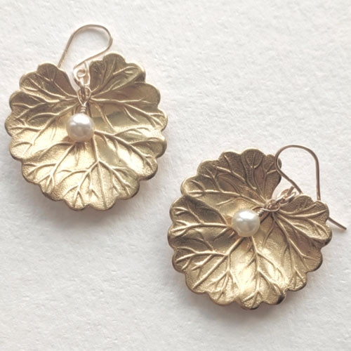 Water Lily with Pearl Earrings