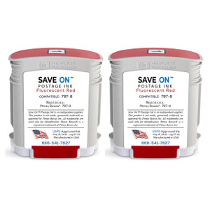 787-8 Red Ink for SendPro P1000 Pitney Bowes Compatible - 2 pack