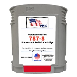 Pitney Bowes 787-8 Red Ink Cartridge (Large) for SendPro P / Connect + Series Compatible - Front