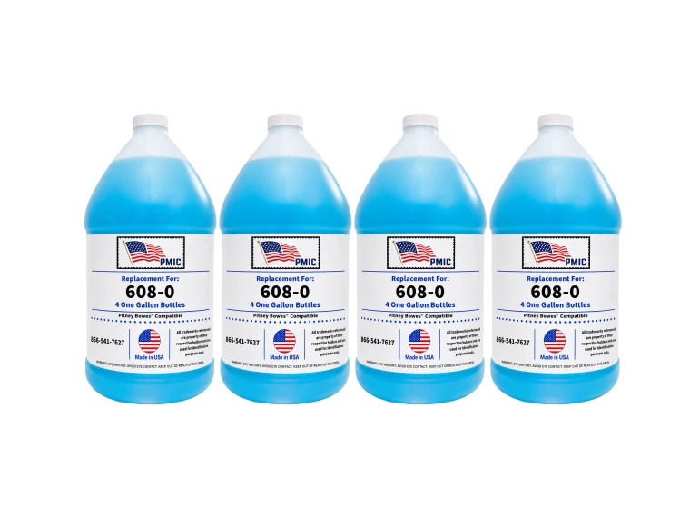 Pitney Bowes 608-0 Compatible E-Z Seal Sealing Solution - 4 One Gallon Bottles