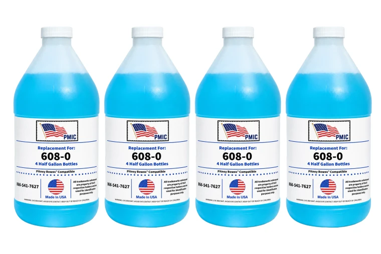 Pitney Bowes 608-0 Compatible E-Z Seal Sealing Solution - 4 Half Gallon Bottles
