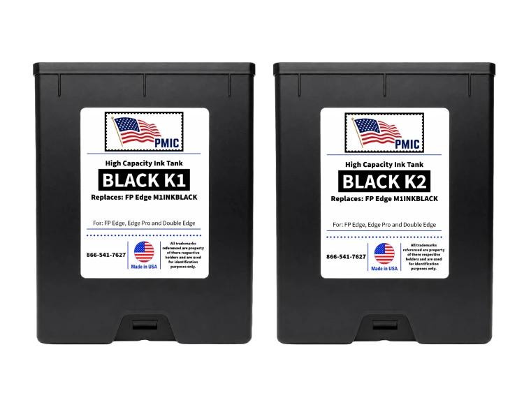 2 Pack FP Edge M1INKBLACK Black K1 & K2 Ink Tank for Edge, Edge Pro and Double Edge