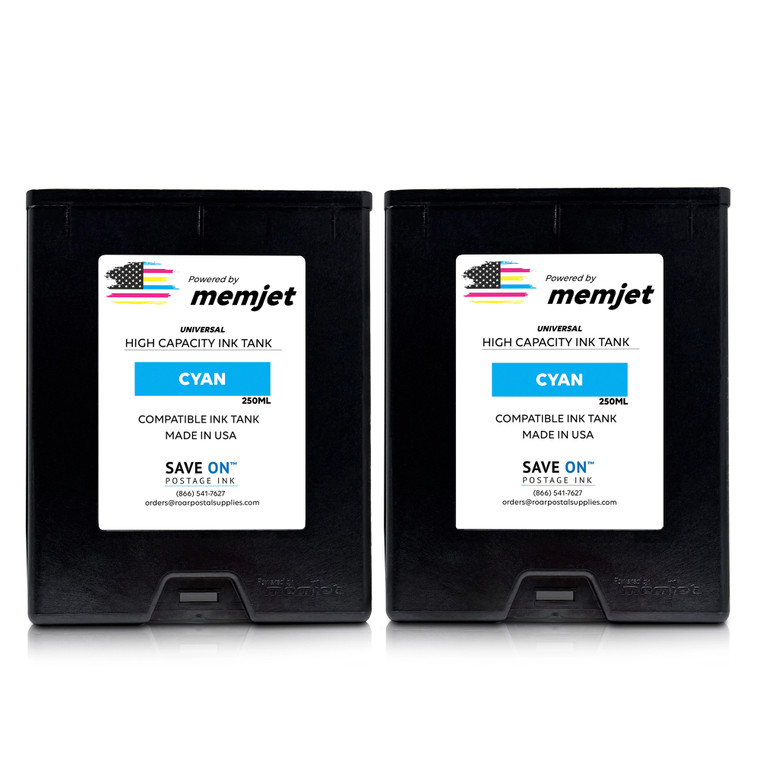 2-Pack FP Edge M1INKCYAN Compatible High Cap Cyan Ink Tank for Edge, Edge Pro and Double Edge Versapass®, Versapass