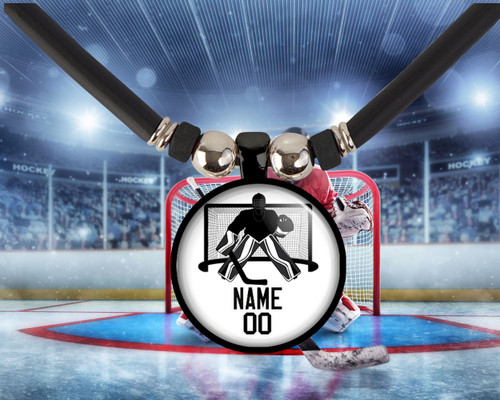 Personalized  Hockey goalie/Goal keeper pendant necklace with name and number