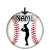 Boys Baseball Gift- Baseball Batter Pendant Charm Necklace Personalized with Name