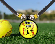 Softball Gift, Girls Softball Pitcher Pendant Necklace with Personalized Name|Number-Customized Softball Team Gift, Jewelry, Trophy, Medals, Favors 