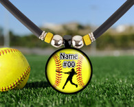 Softball Gift, Girls Softball Pendant Necklace with Personalized Name|Number-Customized Softball Team Gift, Jewelry, Trophy, Medals, Favors 