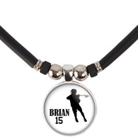 Personalized Boys Lacrosse Necklace- Lacrosse Pendant Necklace with Name and Number-Free Customization 