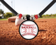 Baseball Mom Pendant Necklace- Baseball Mom Charm Jewelry