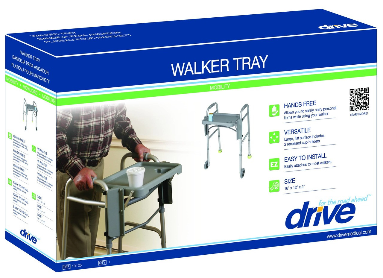 Drive Medical Walker Tray with Cup Holders Model 10125 Baron Medical