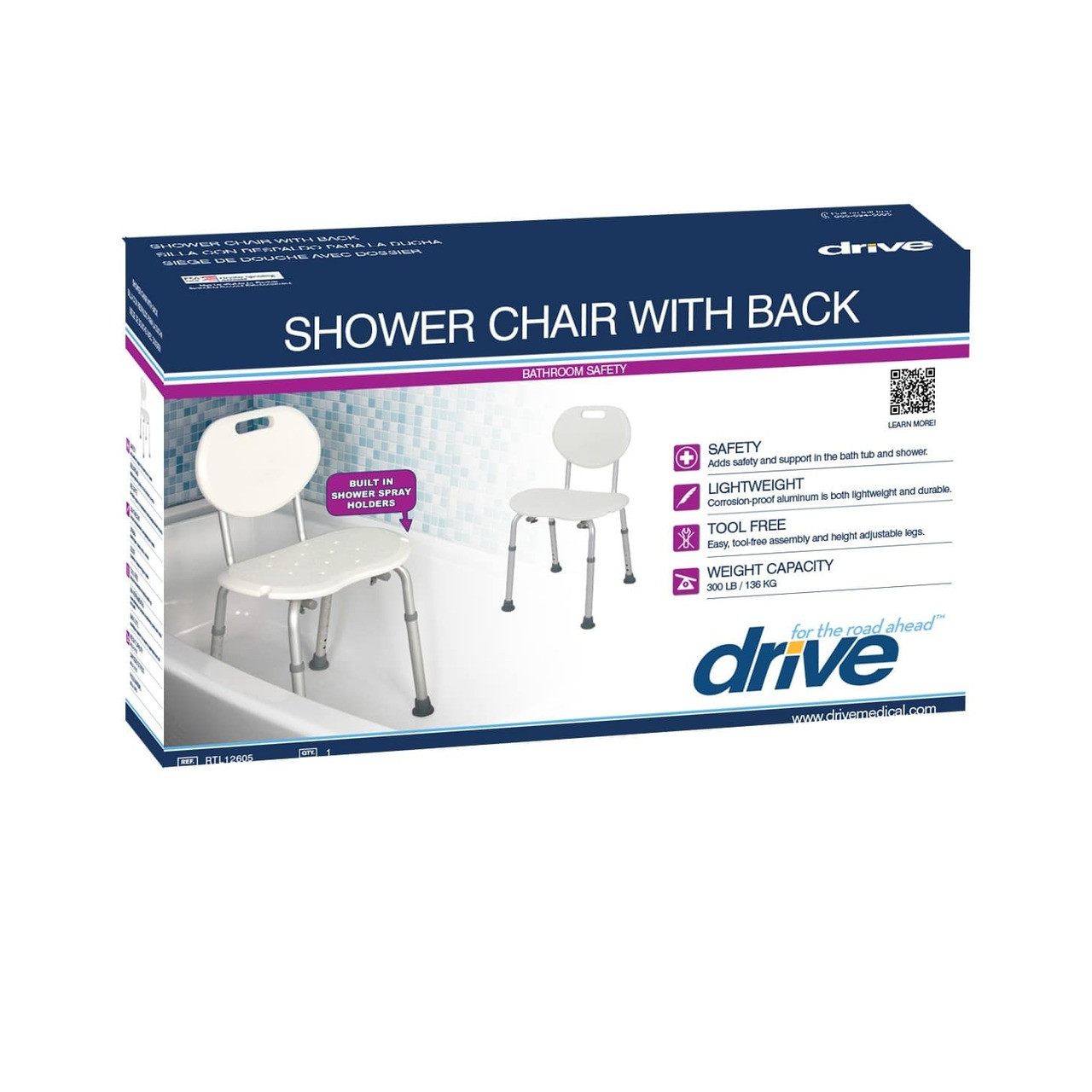 Drive Medical Bath Seat with Oval Back Model RTL12605 Baron Medical