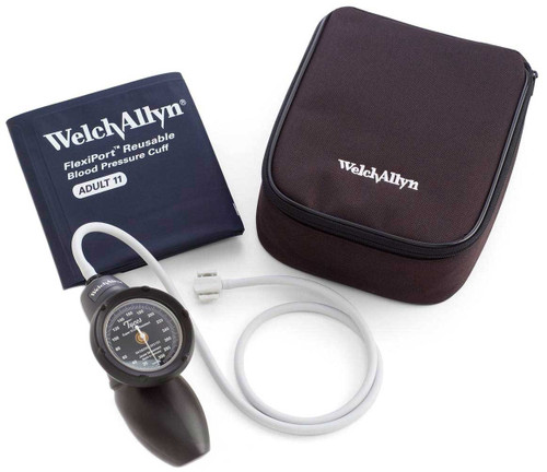 Welch Allyn platinum DS58 hand aneroid sphygmomanometer adult cuff with nylon zipper case