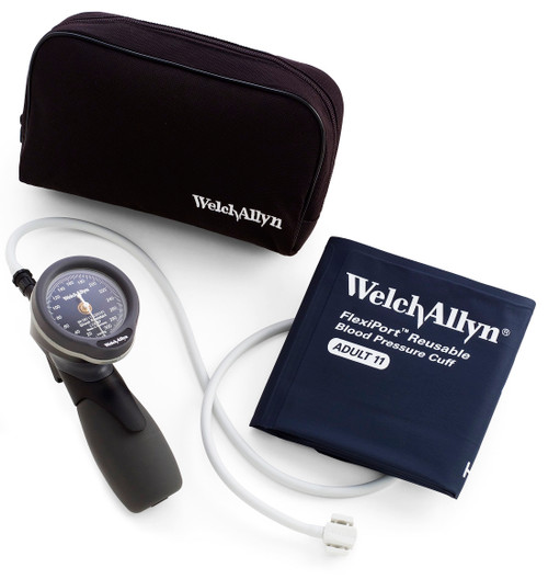 Welch Allyn Gold Series DS66 Adult Trigger Aneroid sphygmomanometer and Nylon Zipper Case