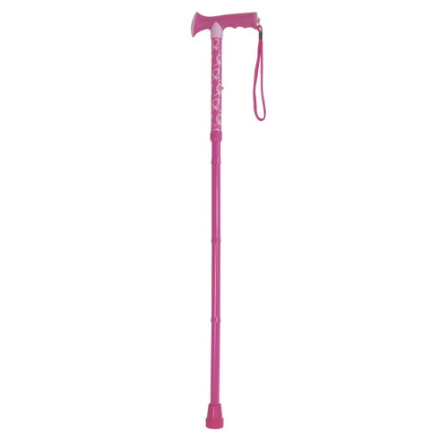 Drive Medical Breast Cancer Awareness Height Adjustable Folding Cane 