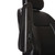 Padded armrests feature easy turn cylinder for angle adjustment