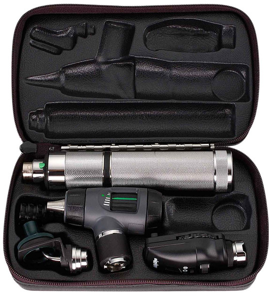 Welch Allyn Diagnostic Set, Nic-cad Handle, Macro View With Throat and Nasel Illuminator, Coaxial, Hard Case - Model 97210-M