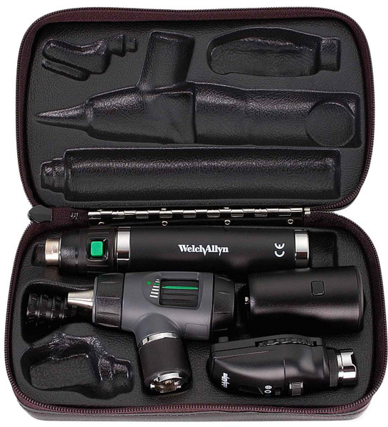 Welch Allyn Diagnostic Set, Lit-Ion Handle With Macro View With Throat Illuminator, Coaxial, Hard Case- Model 97200-MS