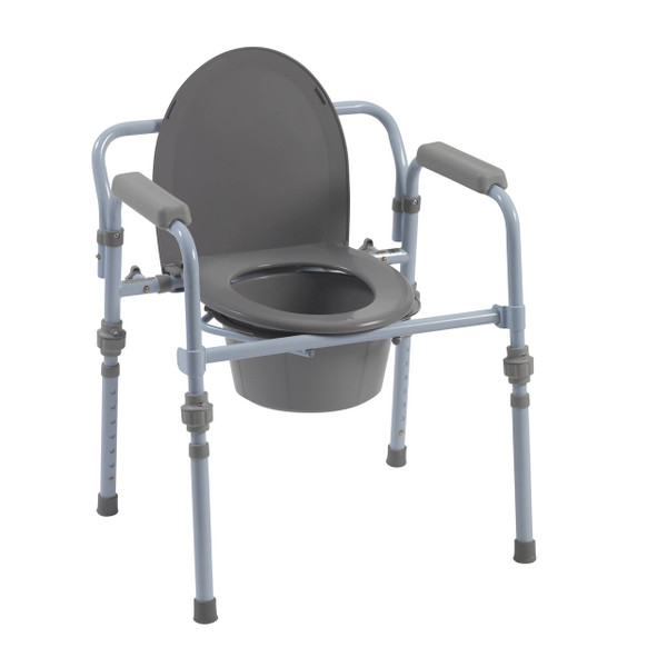 Drive Medical Folding Steel Commode  Drive Medical Folding Steel Commode