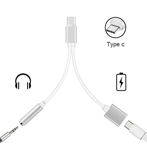 Type C to 3.5mm Headphone Jack Audio Adapter Charger Cable