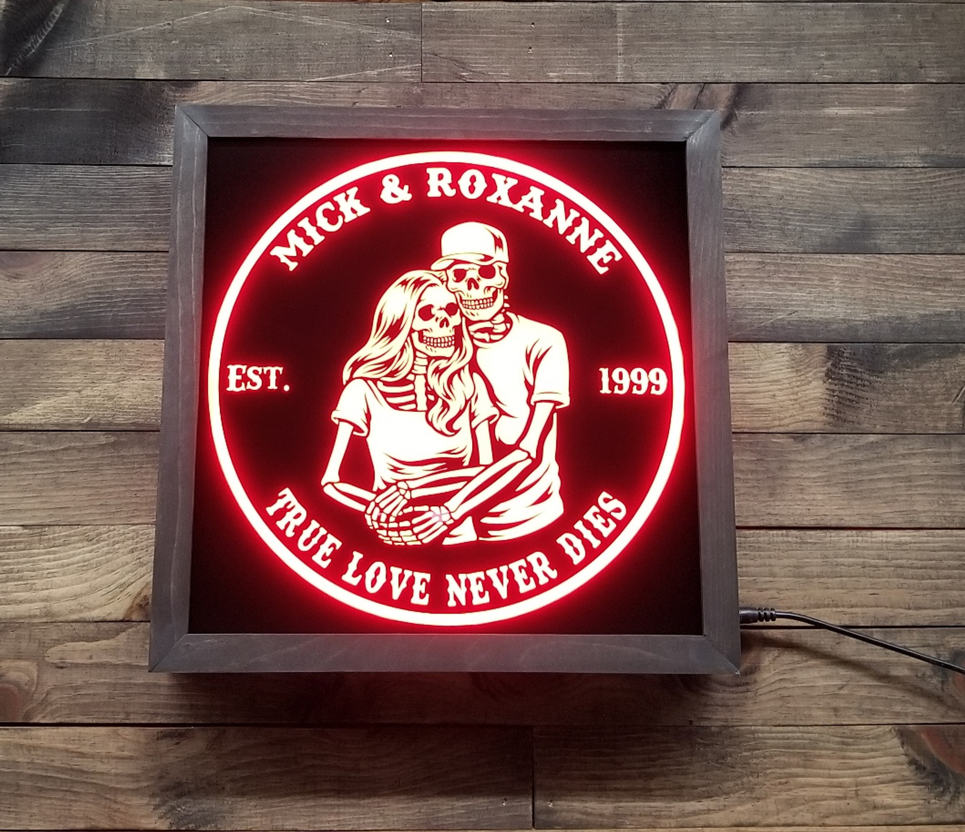 Custom Sugar Skull 2 Home Bar Saloon Led Sign 