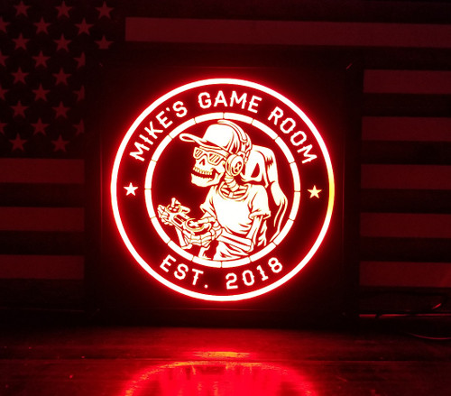 Custom ps4 Gamer Skeleton Led Sign