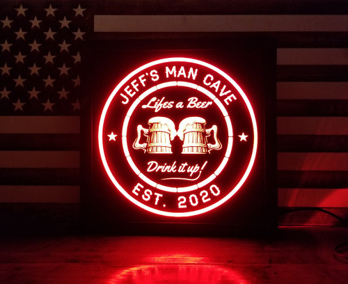 Custom Lifes a Beer Led Sign. Lighted Bar Sign