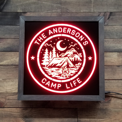 Custom Camping Led Sign- Welcome , Man Cave, Personalized, hunting, fishing, wildlife