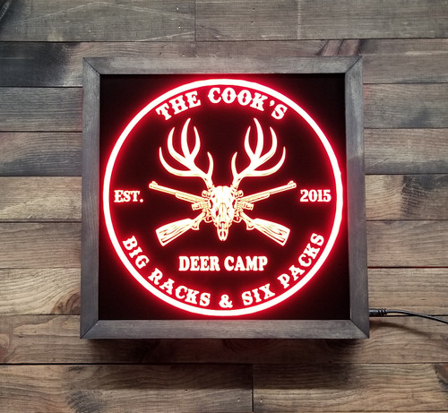 Custom Buck Deer Led Sign- Welcome , Man Cave, Personalized, hunting, fishing, wildlife