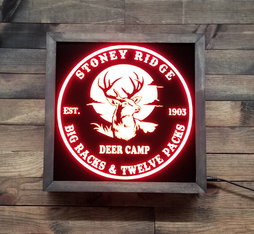 Custom Buck Deer Led Sign- Welcome , Man Cave, Personalized, hunting, fishing, wildlife