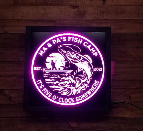 Bass Fish Bait Shop Cabin LED Neon Sign Wall Light Beer Bar Man Cave Home  Décor