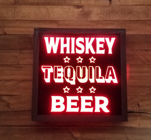 Custom Beer Led Signs - cold beer sign - Whiskey led sign for man cave – Personalized Beer signs, Bar Names, LED RGB Sign Lights - Pub Wall Décor, Wedding Signs, Home Bar, Man Caves, Live Stream, Twitch, Game Room, Beer Sign - 12 x 12  Inches