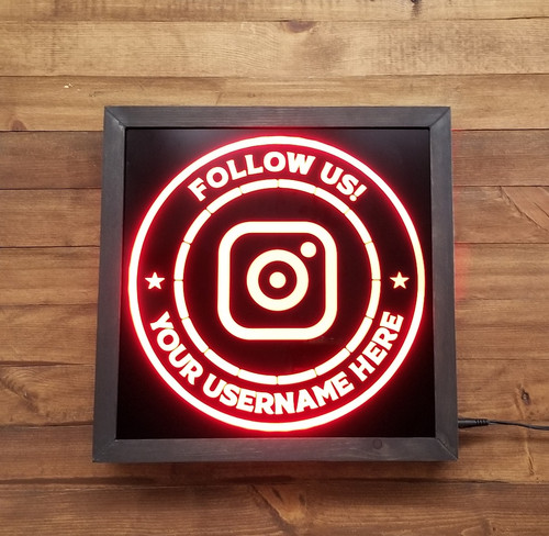 Custom Instagram Led Sign - Twitch Live Stream Custom Beer Led Signs - cold beer sign - Whiskey led sign for man cave – Personalized Bar Name LED RGB Sign Lights - Pub Wall Decor Art Lights for beer Bar Man Cave, Restaurant, Nightclub, Cafe Club, - Beer Sign Art Wall Lights - 12 x 12 x 2 Inches