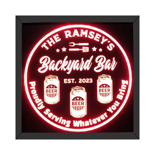 Elevate your bar decor with our Personalized Beer LED Sign! ? This custom-made sign features three beer cans and allows you to add your own personal touch with customizable text. ?️ Made with premium engraved black acrylic and enclosed in a durable wood frame, it's a perfect blend of style and durability. ? The color-changing LEDs create a mesmerizing display, while the included 44-key remote lets you effortlessly control the colors and lighting modes. ? Whether it's for your home bar or as a gift for a beer enthusiast, this LED sign is sure to impress! ?? #BeerSign #PersonalizedGift #BarDecor #LEDLighting #CustomMade