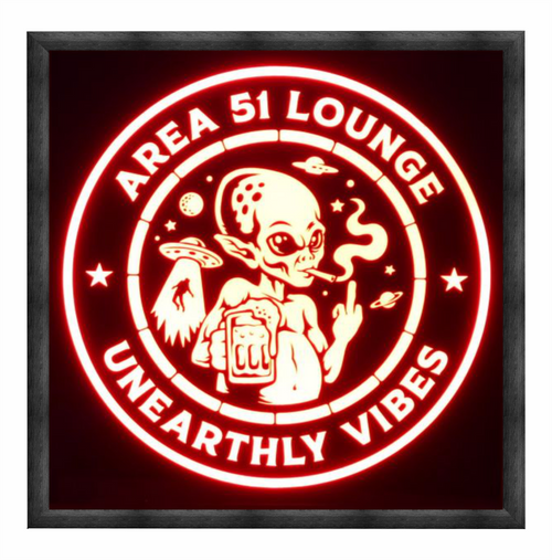 Area 51 Lounge Alien LED Sign