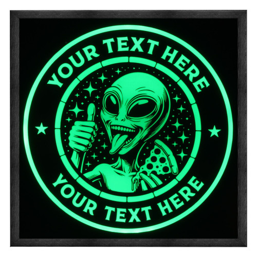 Personalized Alien Pizza LED Sign – Custom UFO Pizza Light