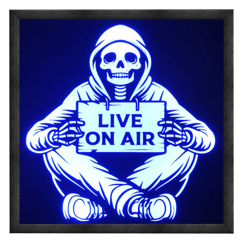 Live On Air Skeleton LED Sign