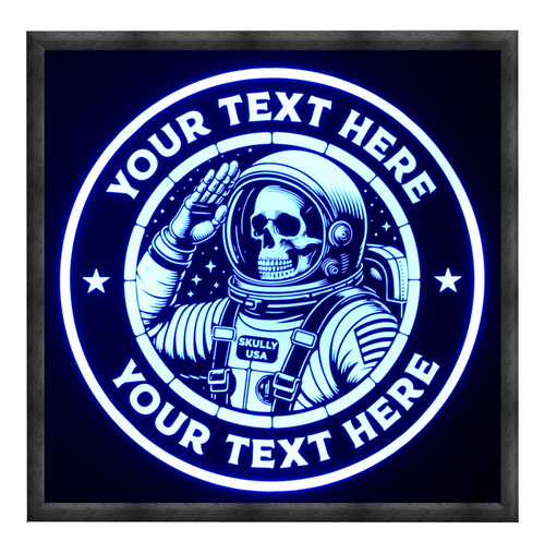 Skeleton Astronaut – Personalized Space LED Sign