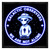 Galactic Observers personalized alien LED sign blue glow UFO UAP decor sci fi man cave wall art