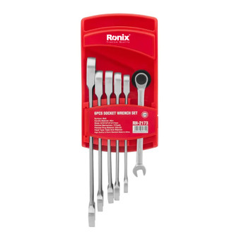 Double Box End Reversible Ratcheting Wrench Set – 6pcs