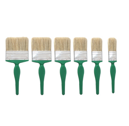 Painting Brush with Green Plastic Handle Size 3/4"