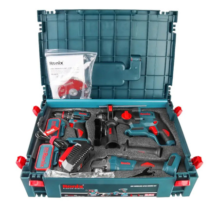 20V Cordless 3Pcs Combo Kit (Impact Drill, Rotary Hammer, and Mini Angle Grinder)