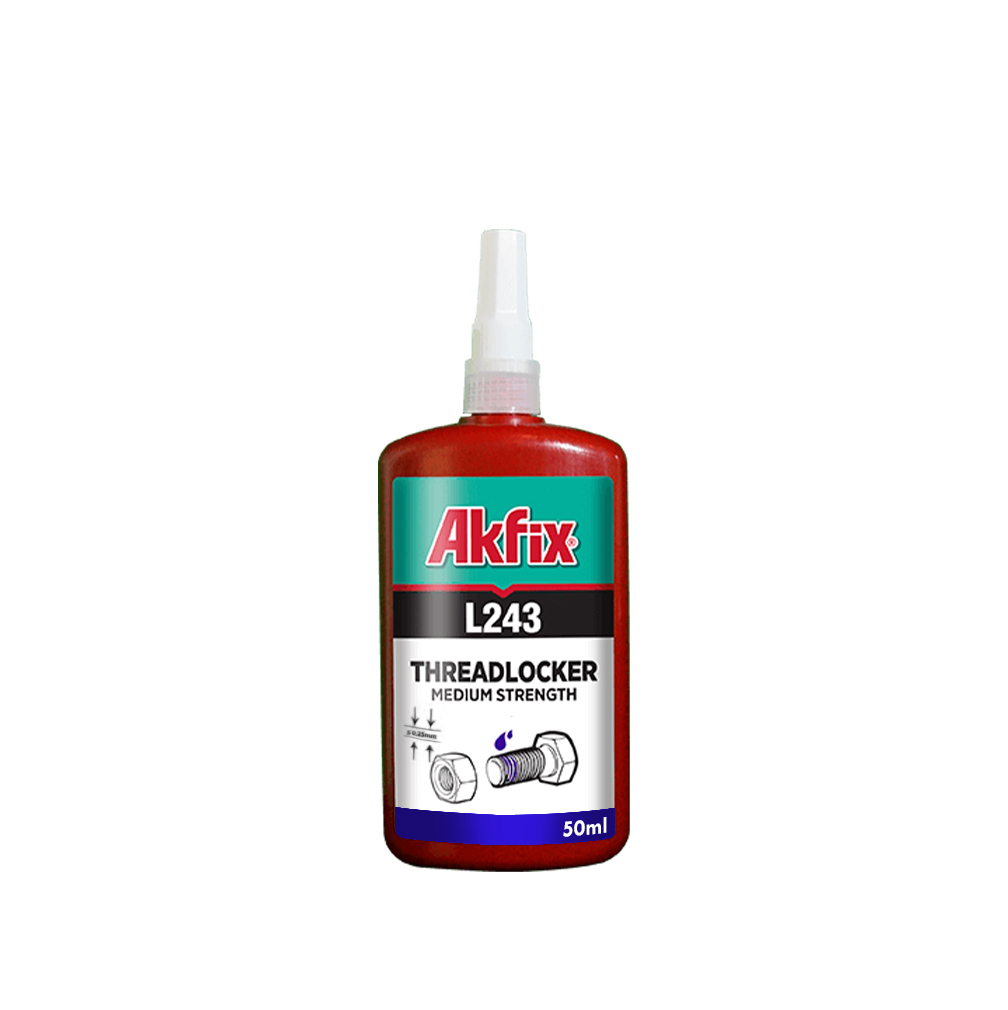 Akfix L243 Threadlocker Medium - Prevents loosening of M6–M20 fasteners from vibration. Standard removability with hand to…